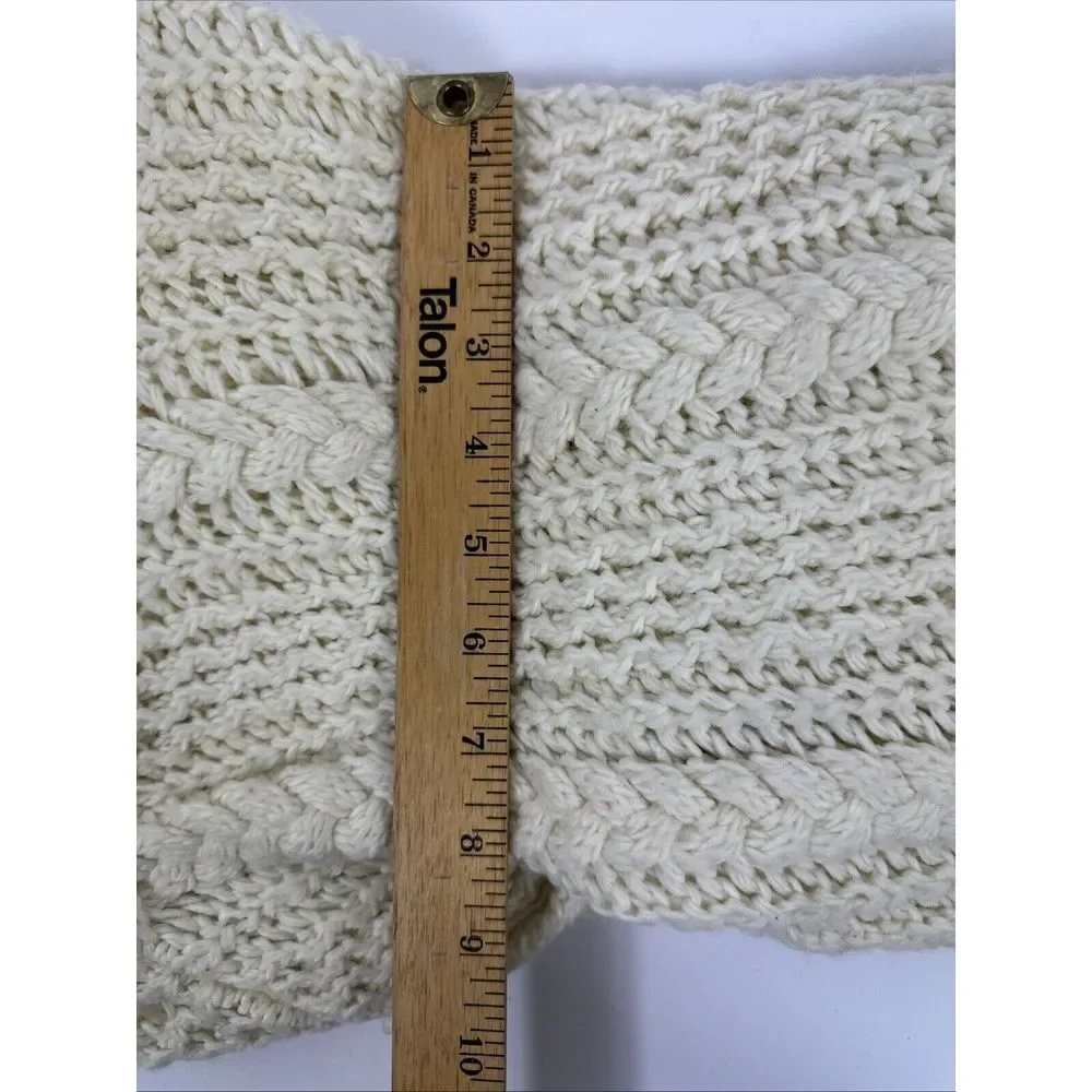GAP Scarf Chunky‎ Wool Blend Cable Fisherman Style Cowl Cream Classic Thick Knit